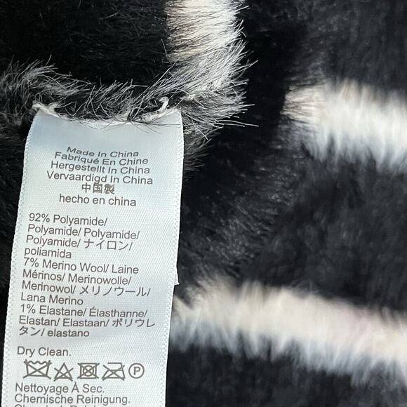 J Crew Womens Striped Brushed Yarn Cardigan Jacket Size S Black Old Money Preppy - Picture 8 of 9